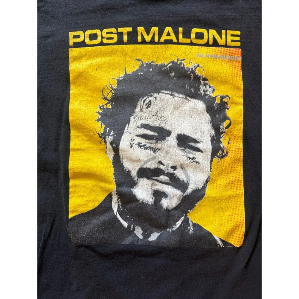 Post Malone 2019 Runaway Tour Graphic T-Shirt Black Yellow Mens Small S - Picture 3 of 6